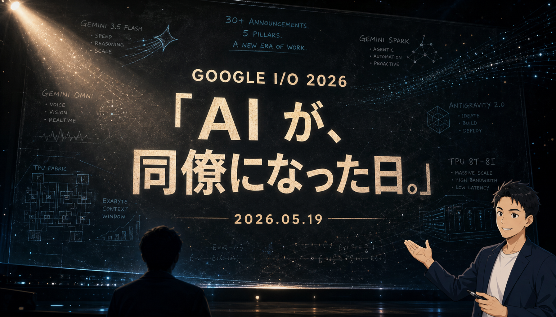 Google I/O 2026 Roundup: Gemini Omni / 3.5 Flash / Spark / Antigravity 2.0 / TPU 8t-8i — 30+ Announcements Across 5 Axes