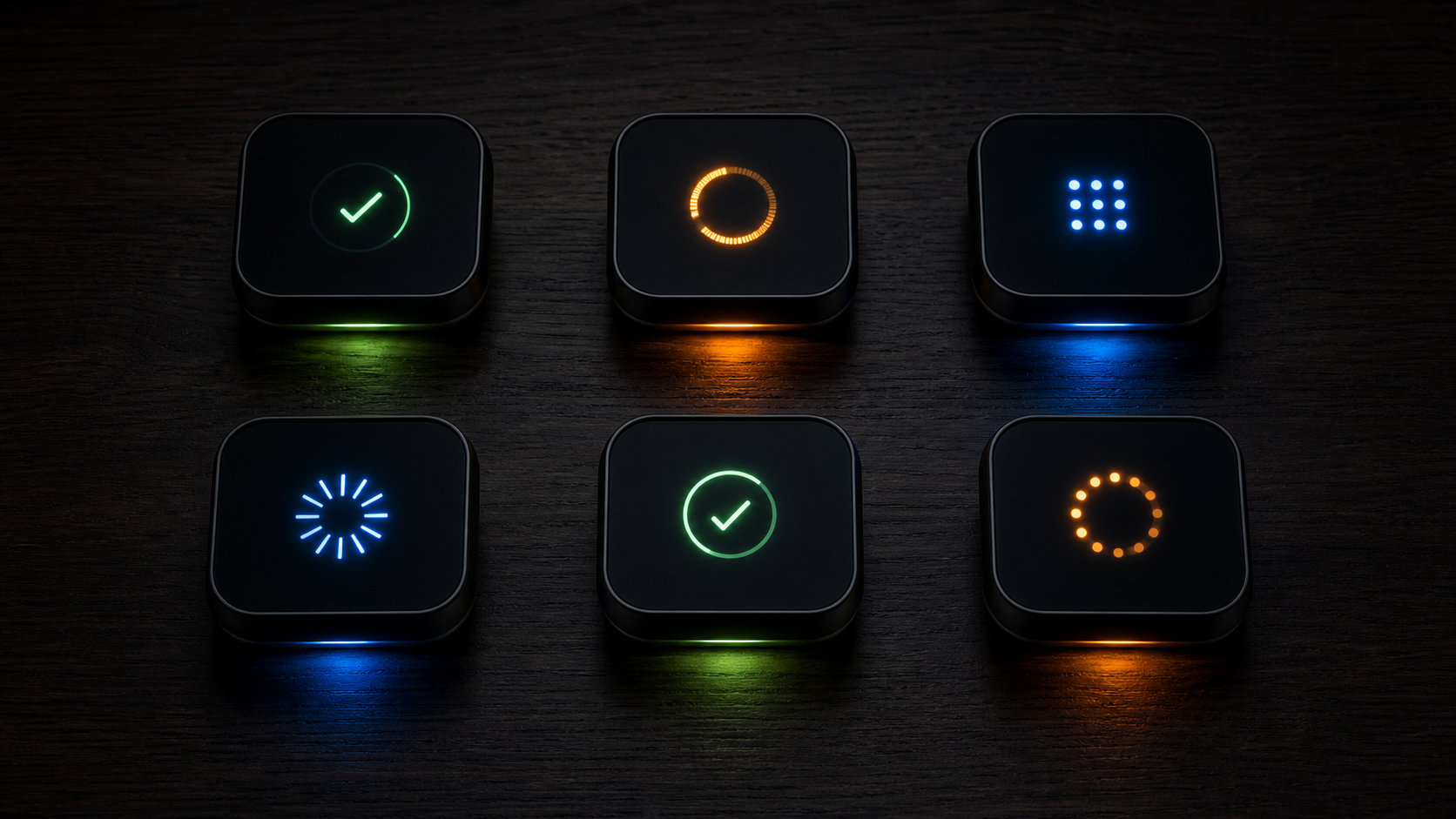 State management across multiple sessions via Agent View — six devices showing different states